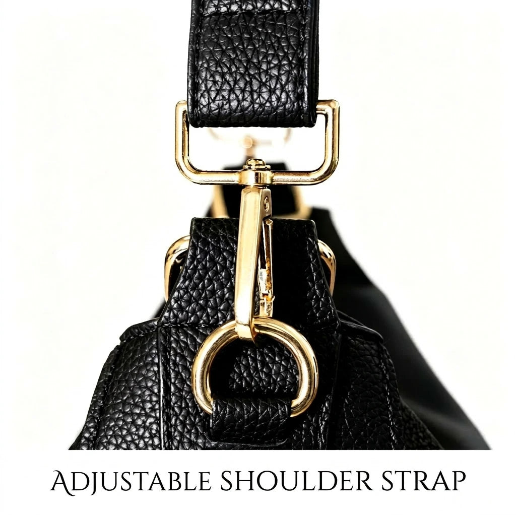 Luxury Leather Hobo Anti-Theft Handbag 2.0 + FREE Pouch Wallet (6-Layer Security Edition)
