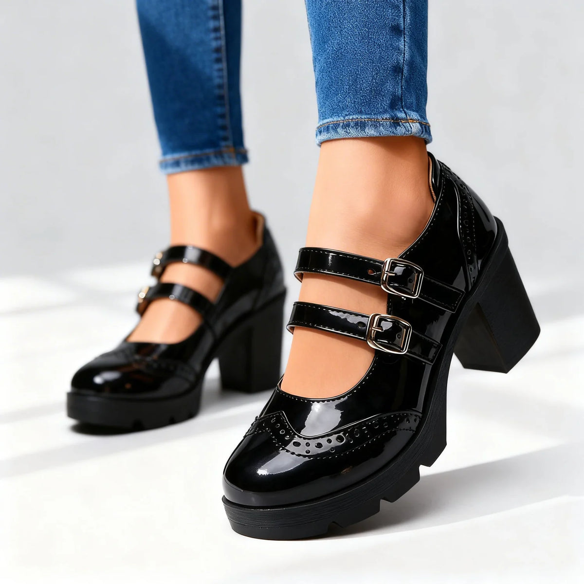 Maren | Double-Strap Platform Mary Jane Heels