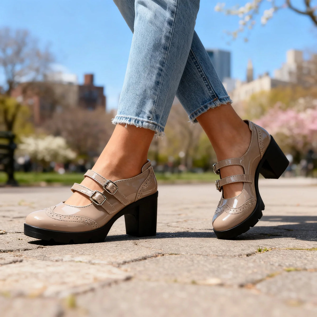Maren | Double-Strap Platform Mary Jane Heels