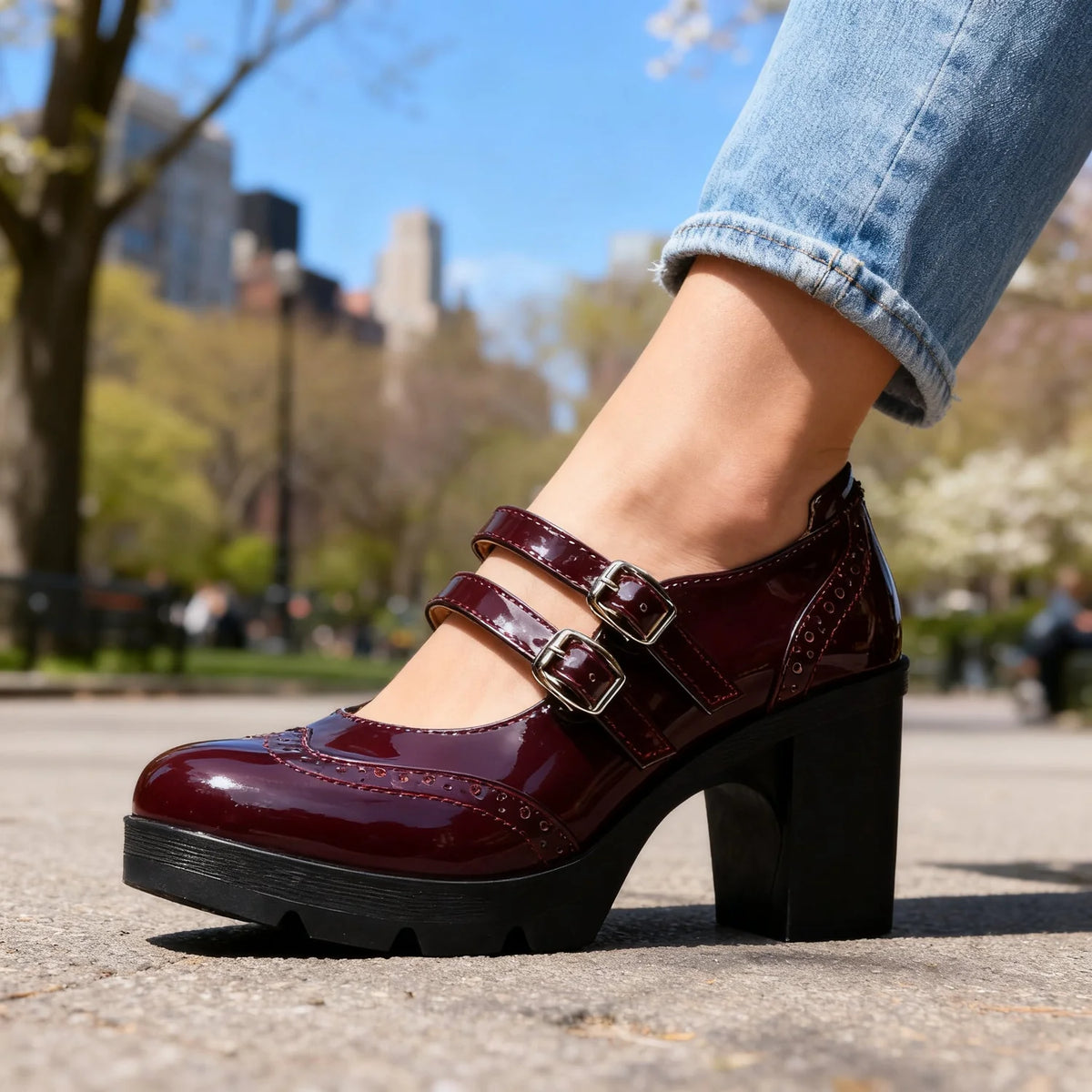 Maren | Double-Strap Platform Mary Jane Heels