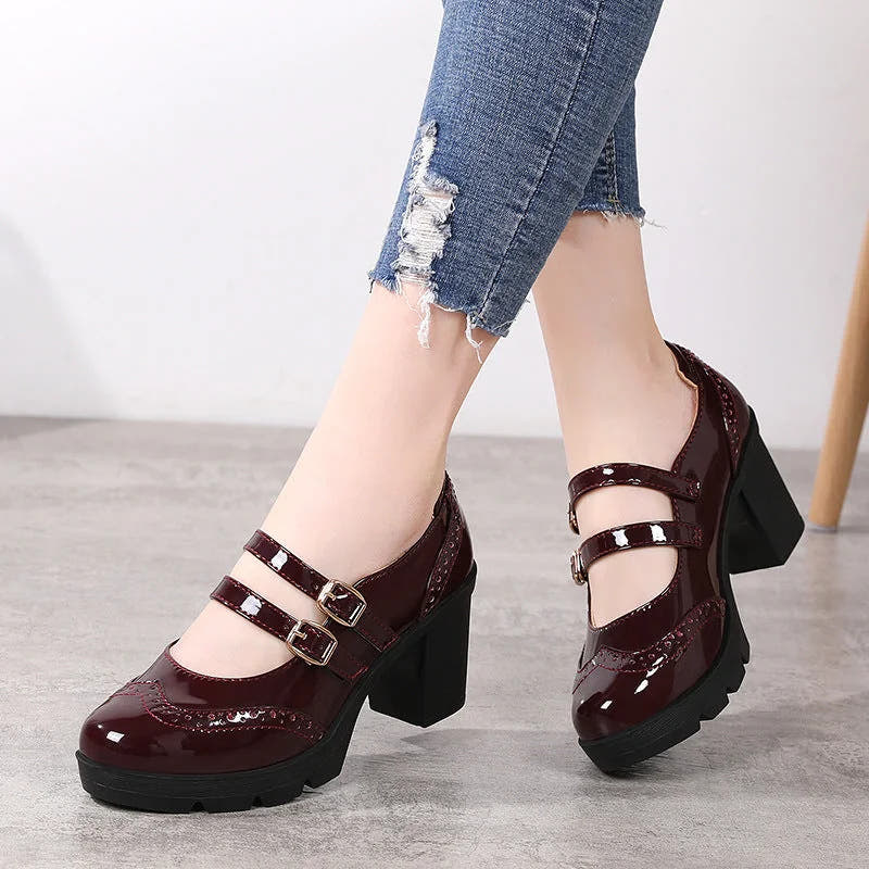 Maren | Double-Strap Platform Mary Jane Heels