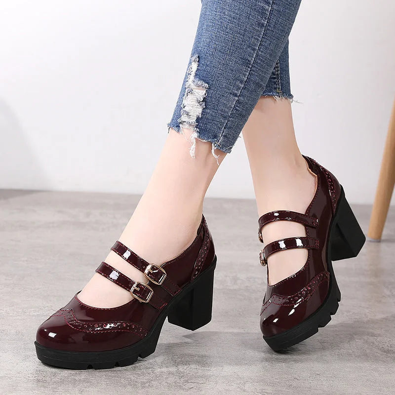 Maren | Double-Strap Platform Mary Jane Heels