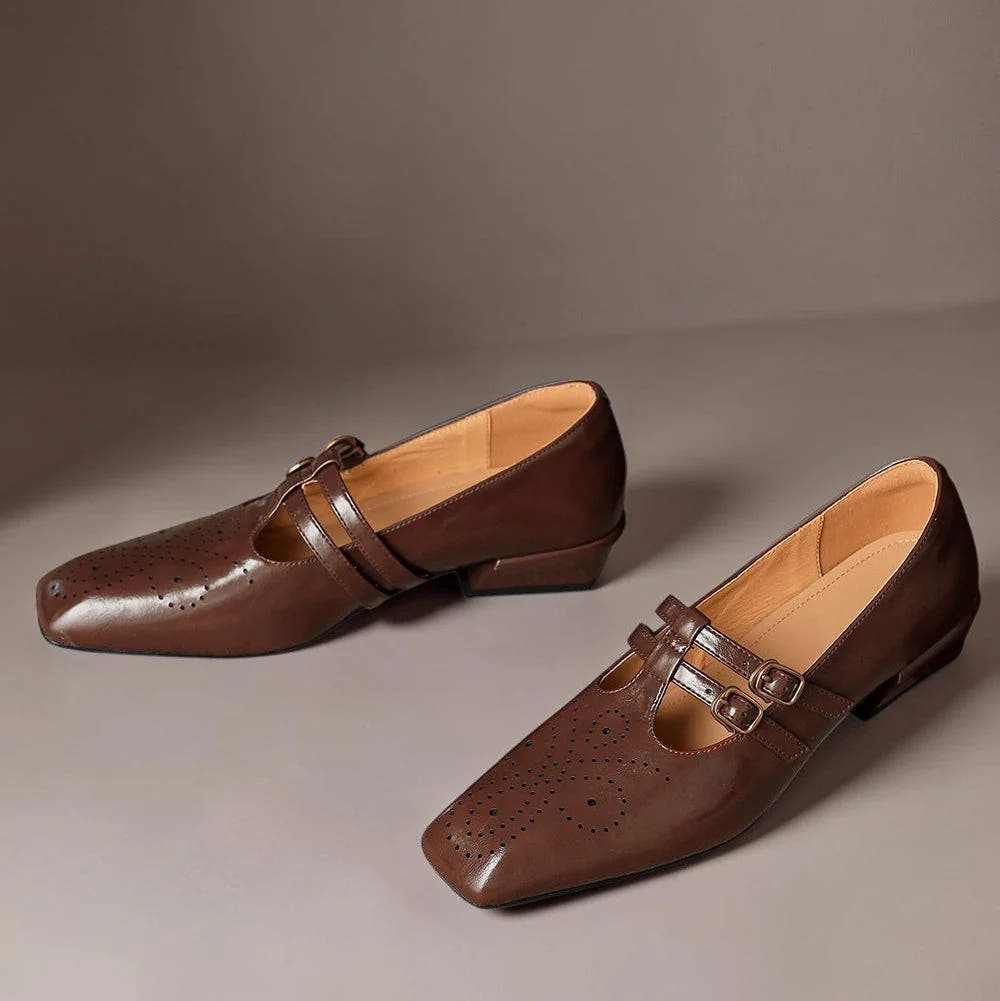 Marisol | Brogued Dual-Strap Mary Jane Pump