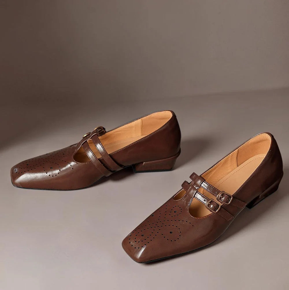 Marisol | Brogued Dual-Strap Mary Jane Pump