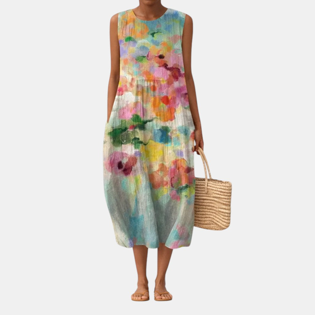 Carla | Elegant Multicolor Midi Dress