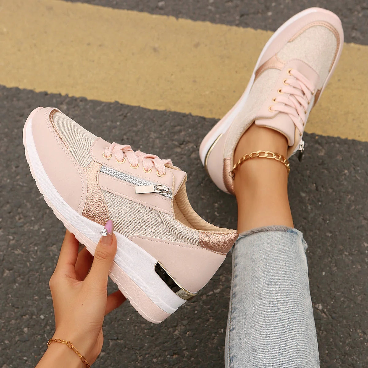 Nerissa | Metallic Comfort Sneakers