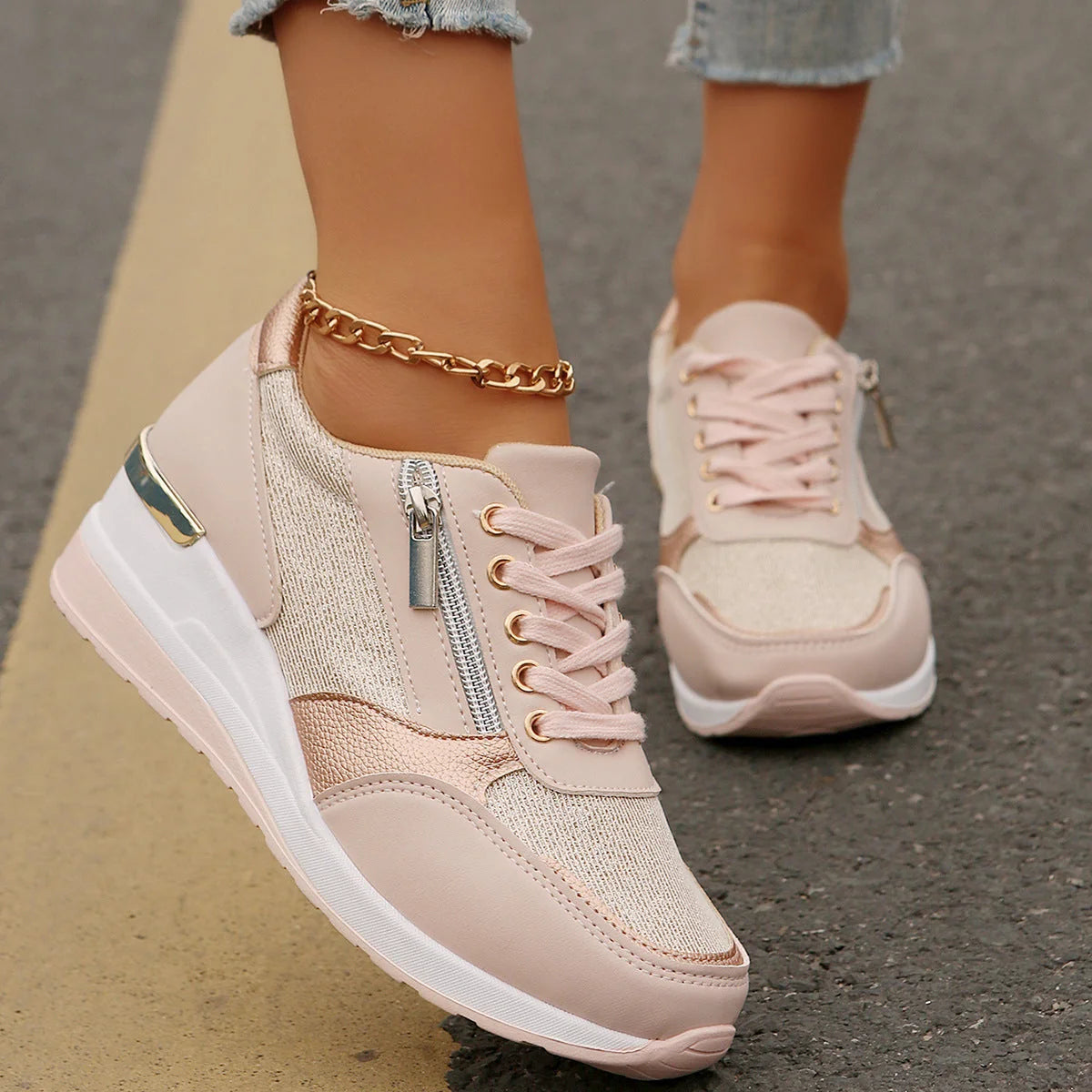 Nerissa | Metallic Comfort Sneakers