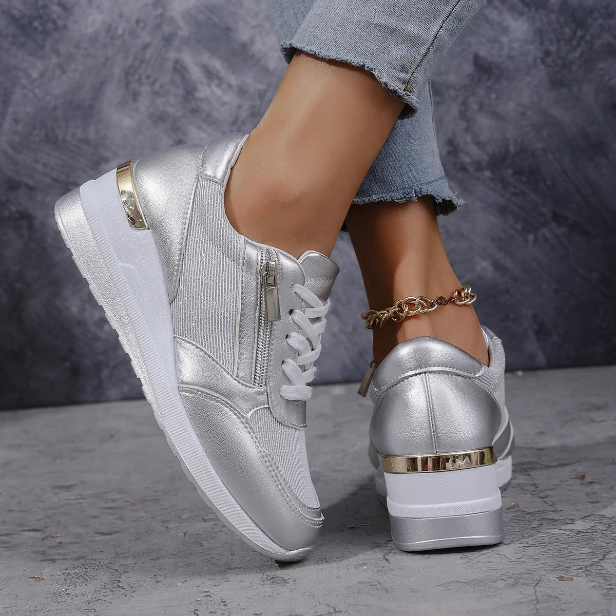 Nerissa | Metallic Comfort Sneakers