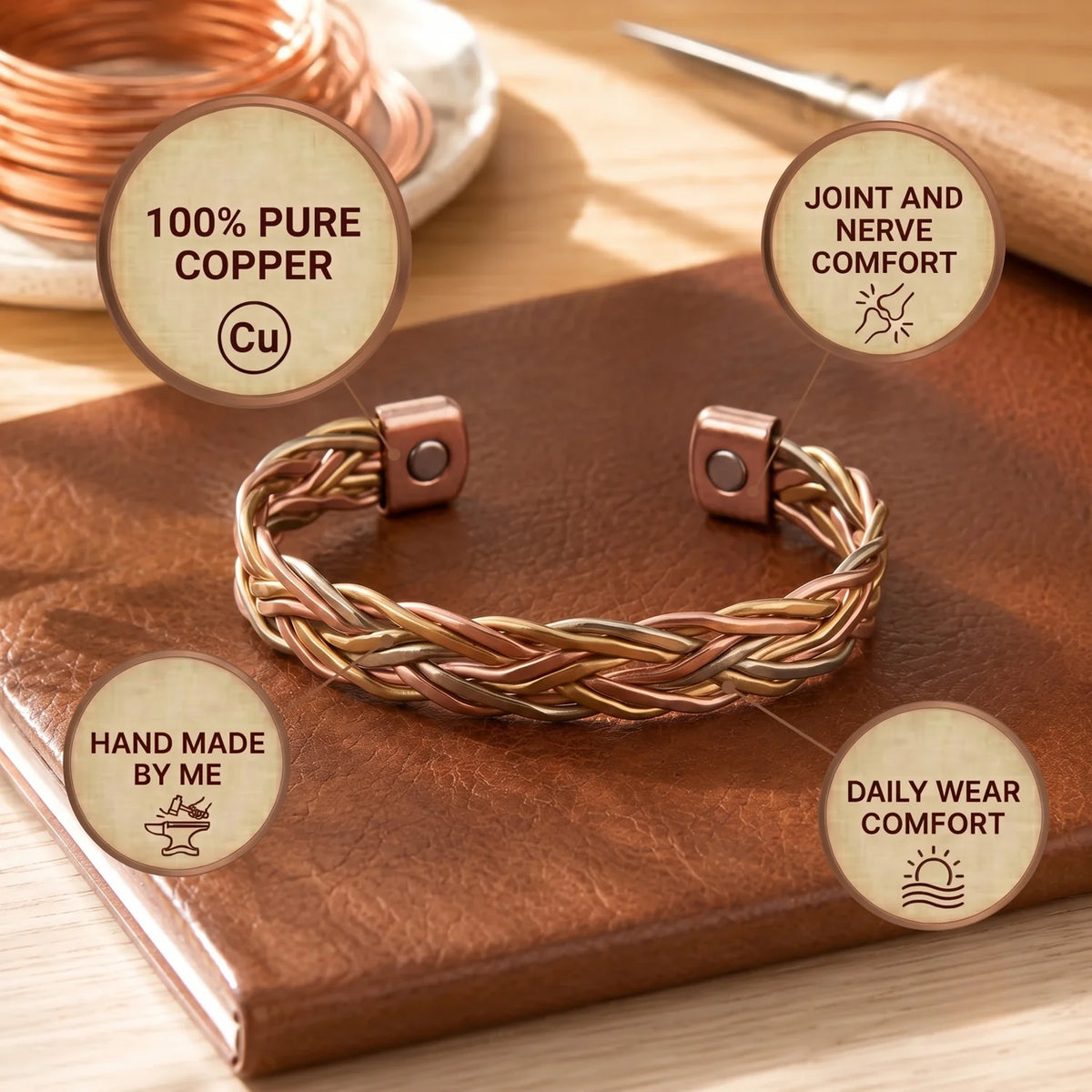 Plait Copper Bracelet
