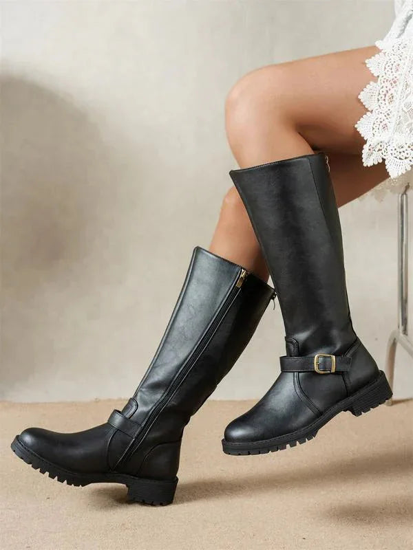 Polly | Tall Buckle Strap Boots