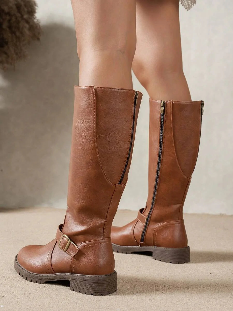 Polly | Tall Buckle Strap Boots
