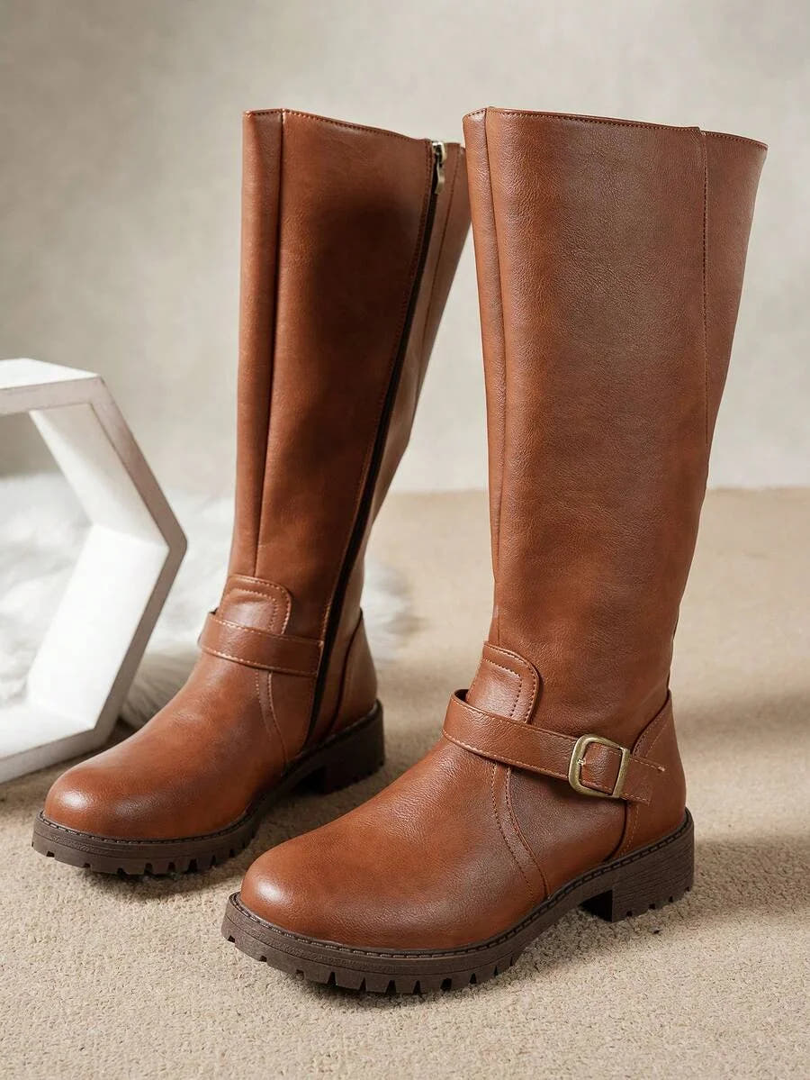 Polly | Tall Buckle Strap Boots
