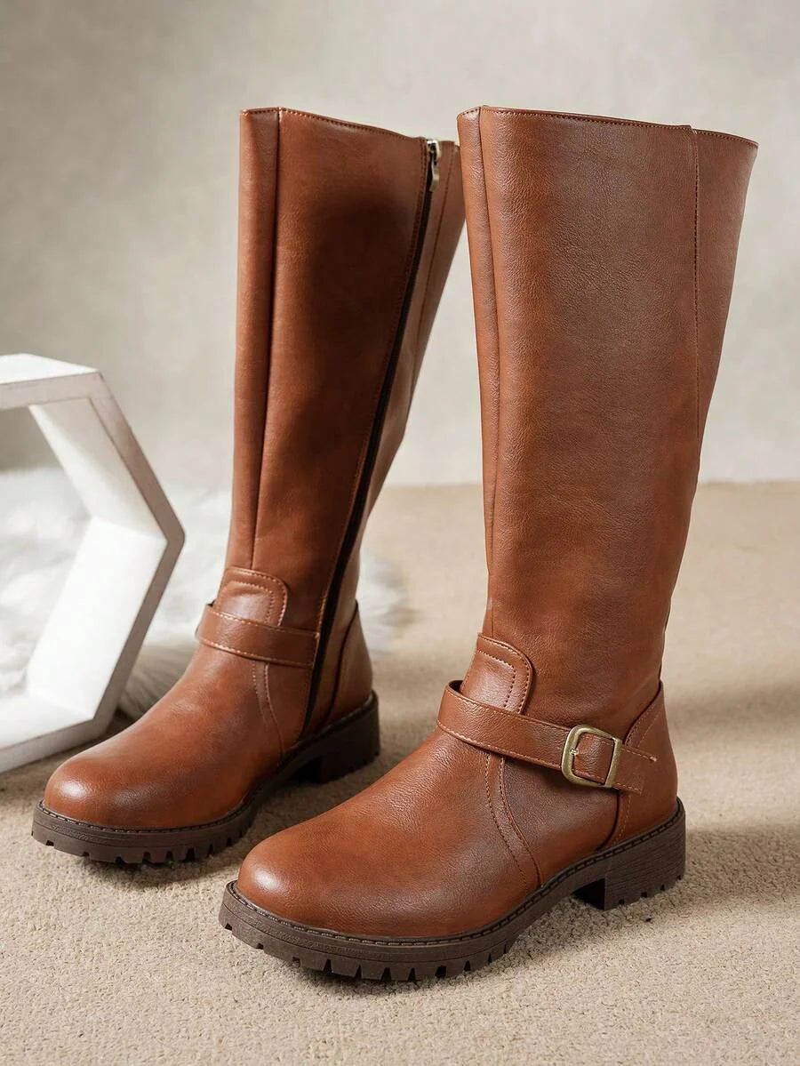 Polly | Tall Buckle Strap Boots