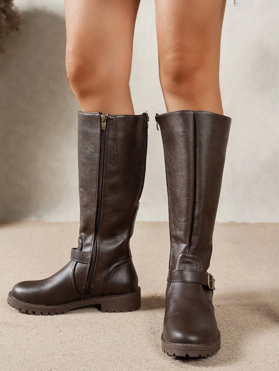 Polly | Tall Buckle Strap Boots