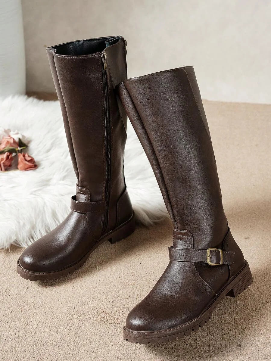 Polly | Tall Buckle Strap Boots