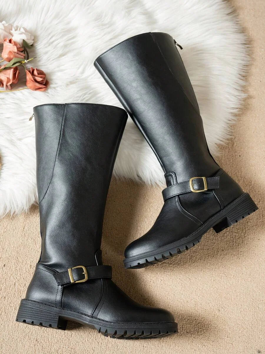 Polly | Tall Buckle Strap Boots
