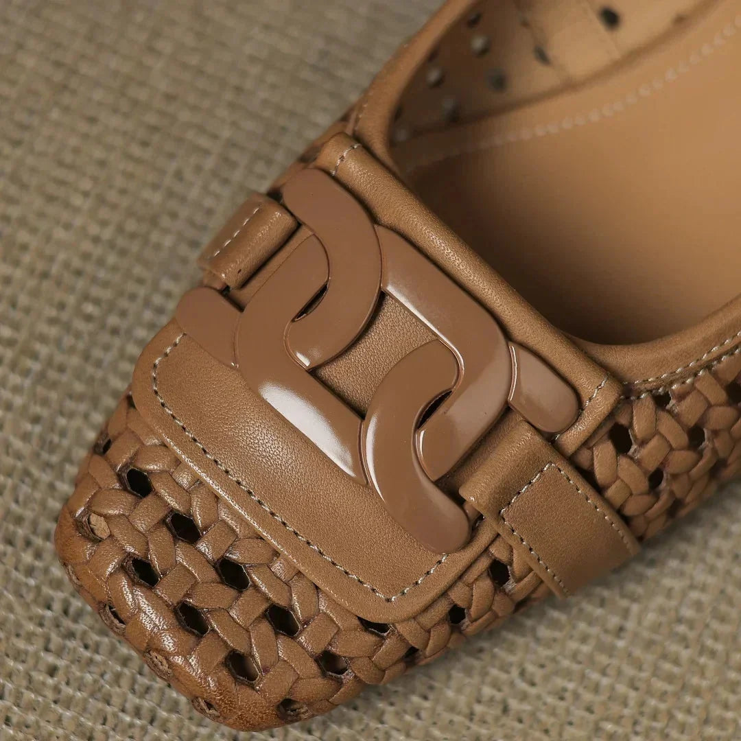 Quinn | Woven Square-Toe Heels
