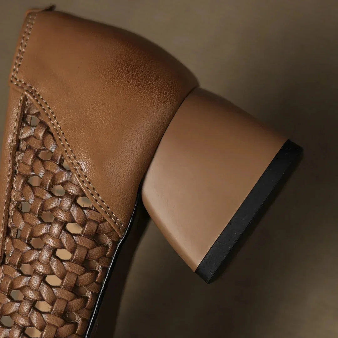 Quinn | Woven Square-Toe Heels