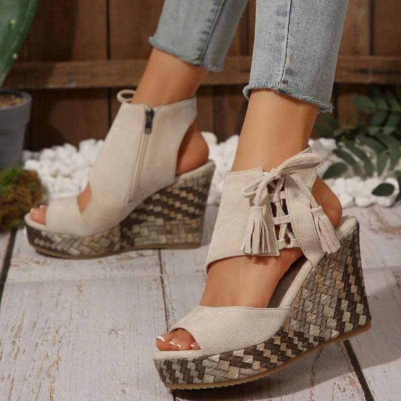 Quintessa | Woven Wedge Sandals