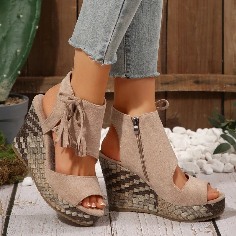 Quintessa | Woven Wedge Sandals