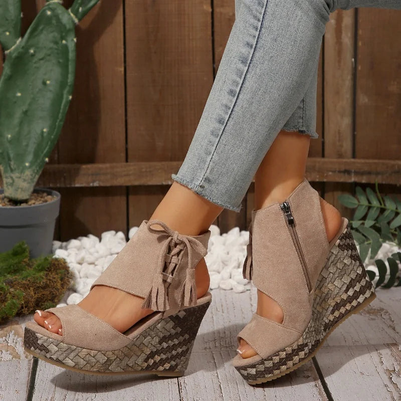Quintessa | Woven Wedge Sandals