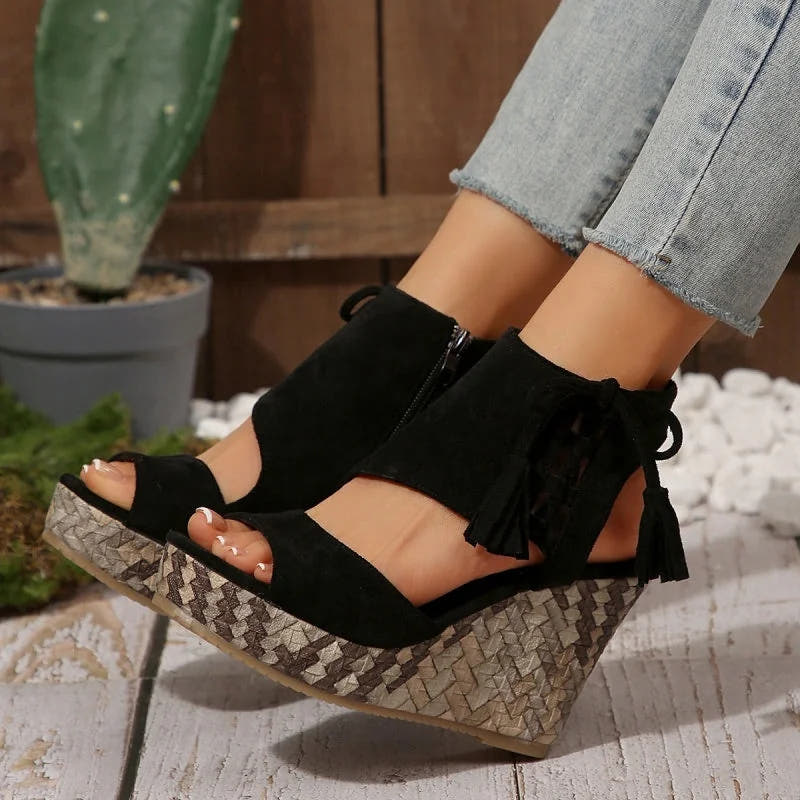 Quintessa | Woven Wedge Sandals