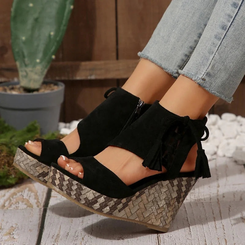 Quintessa | Woven Wedge Sandals