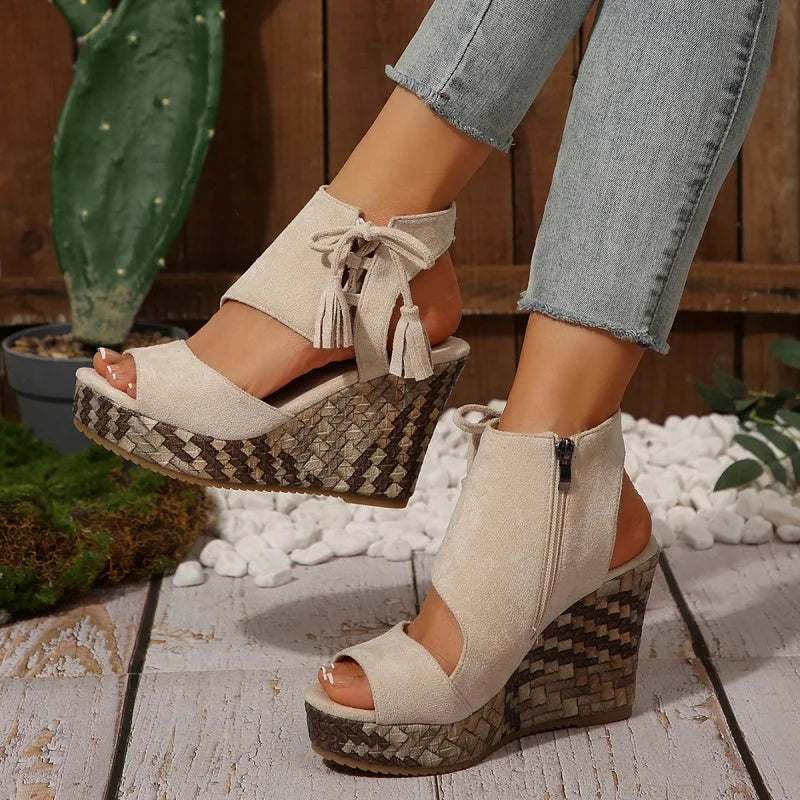 Quintessa | Woven Wedge Sandals