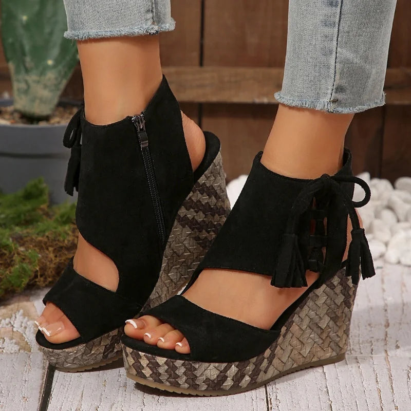 Quintessa | Woven Wedge Sandals