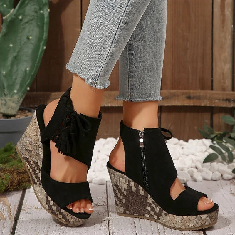 Quintessa | Woven Wedge Sandals