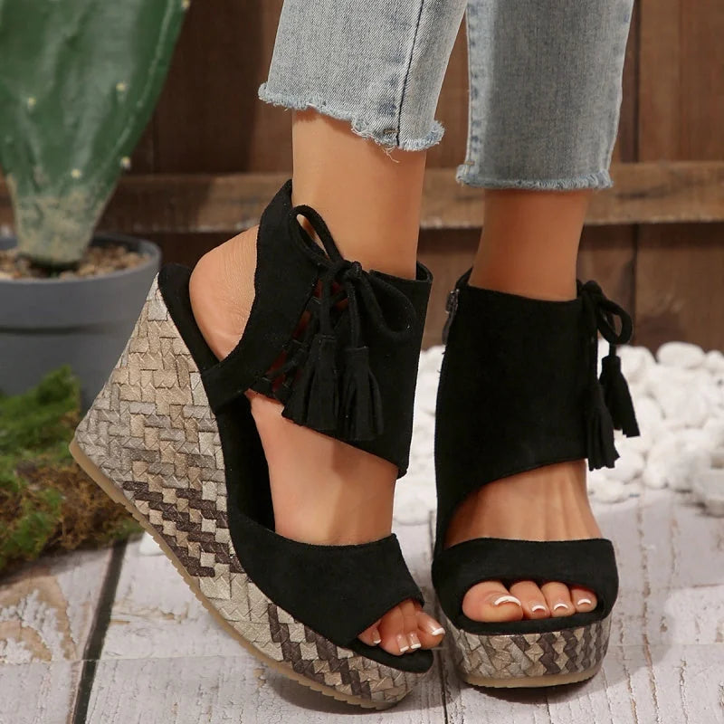Quintessa | Woven Wedge Sandals