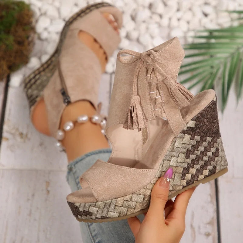 Quintessa | Woven Wedge Sandals