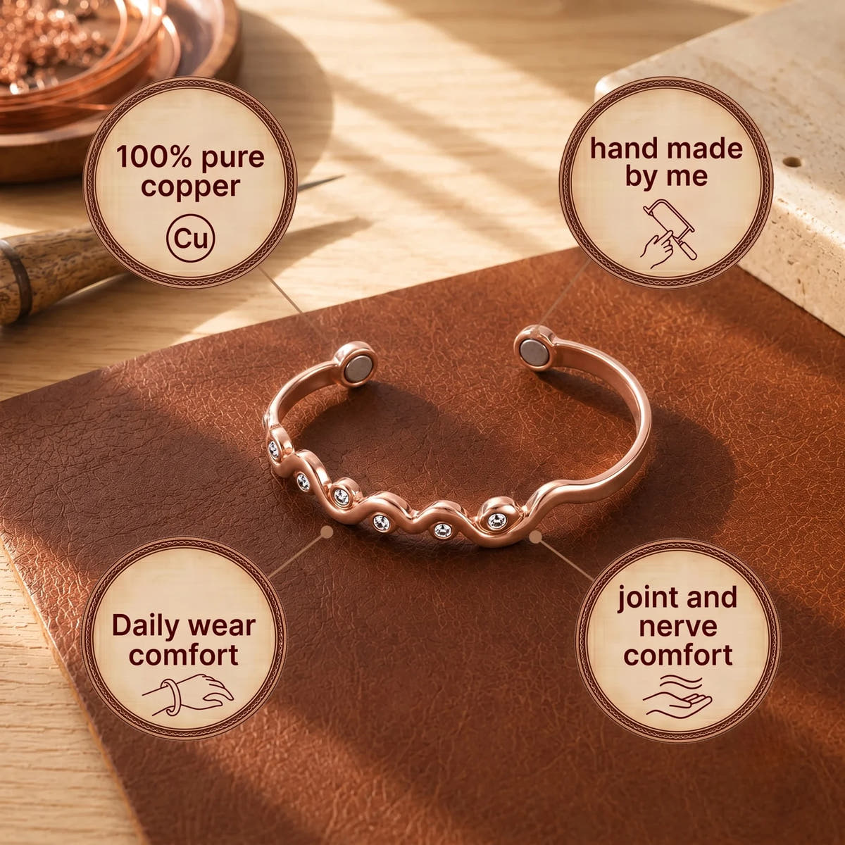 Ripple Copper Bracelet