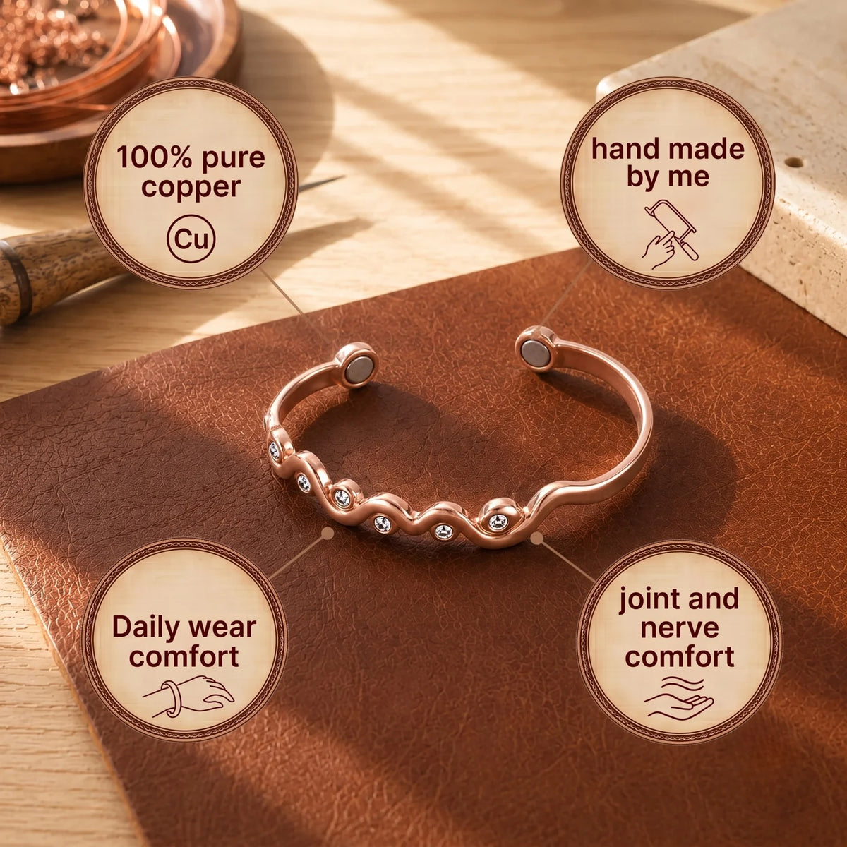 Ripple Copper Bracelet