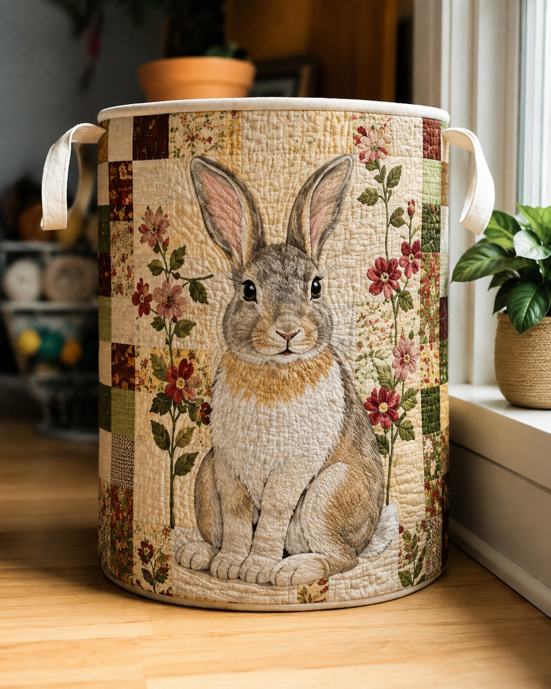 Beatrice | Hand-Quilted Laundry Basket