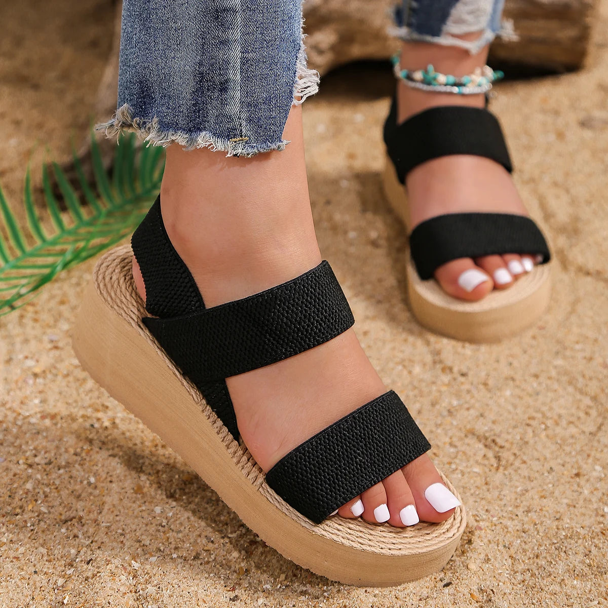 Carys | Rope Platform Beach Sandals
