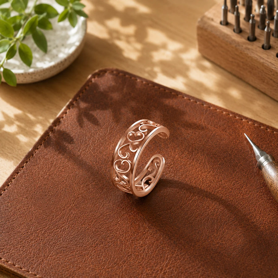 Scroll Copper Toe Ring
