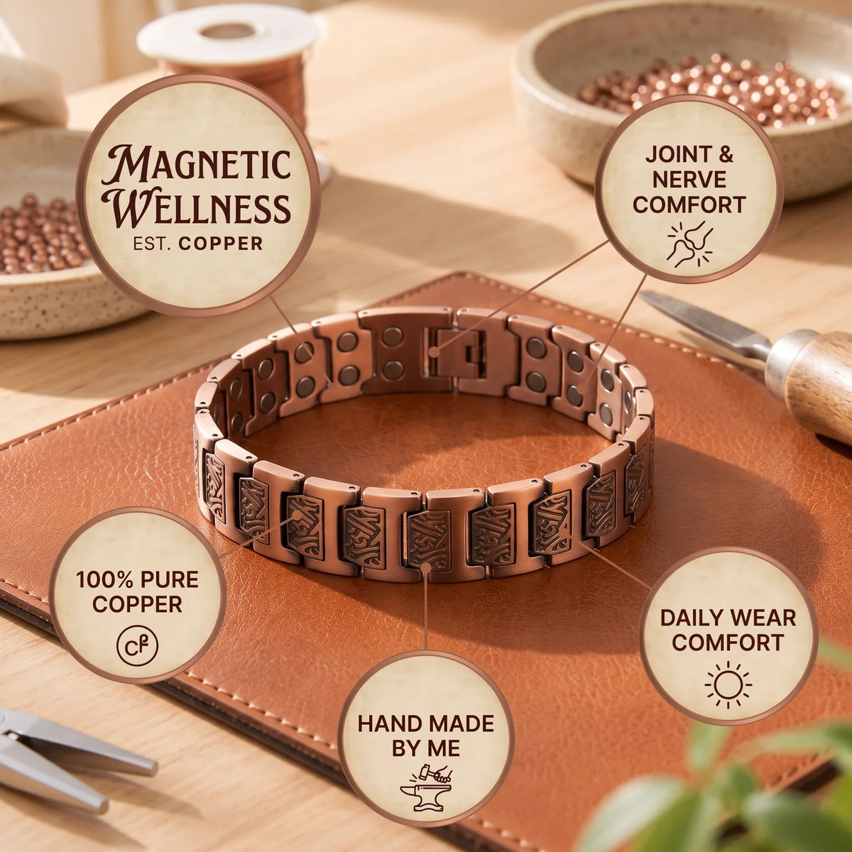 Slate Men's Copper Bracelet
