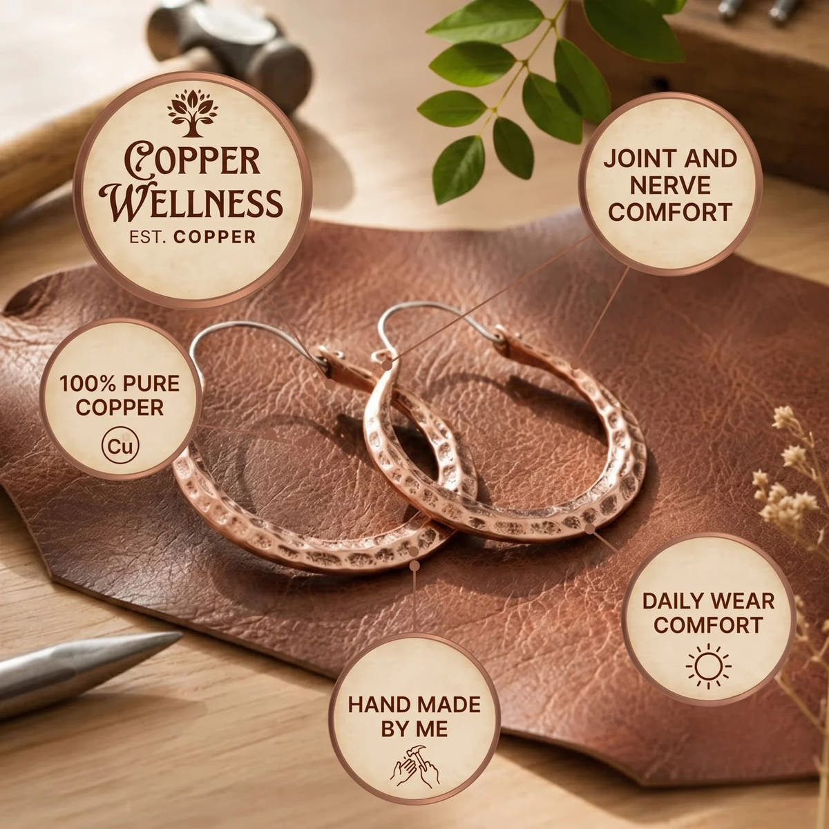 Spark Copper Earrings