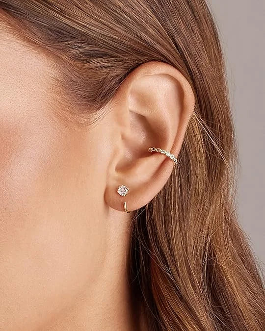 Spark Tip Hoops | Gold