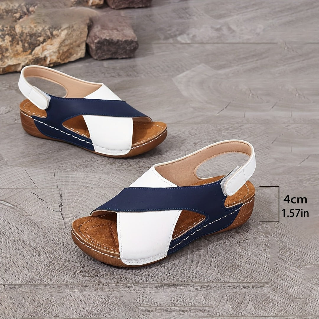 Rina | Cross-Strap Wedge Sandals