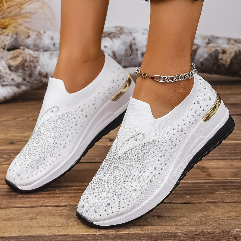 Vanessa | Rhinestone Butterfly Slip-On Sneakers