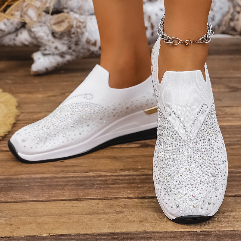 Vanessa | Rhinestone Butterfly Slip-On Sneakers