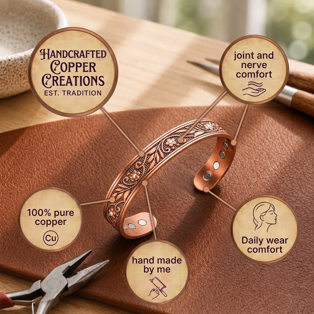 Sprig Copper Bracelet