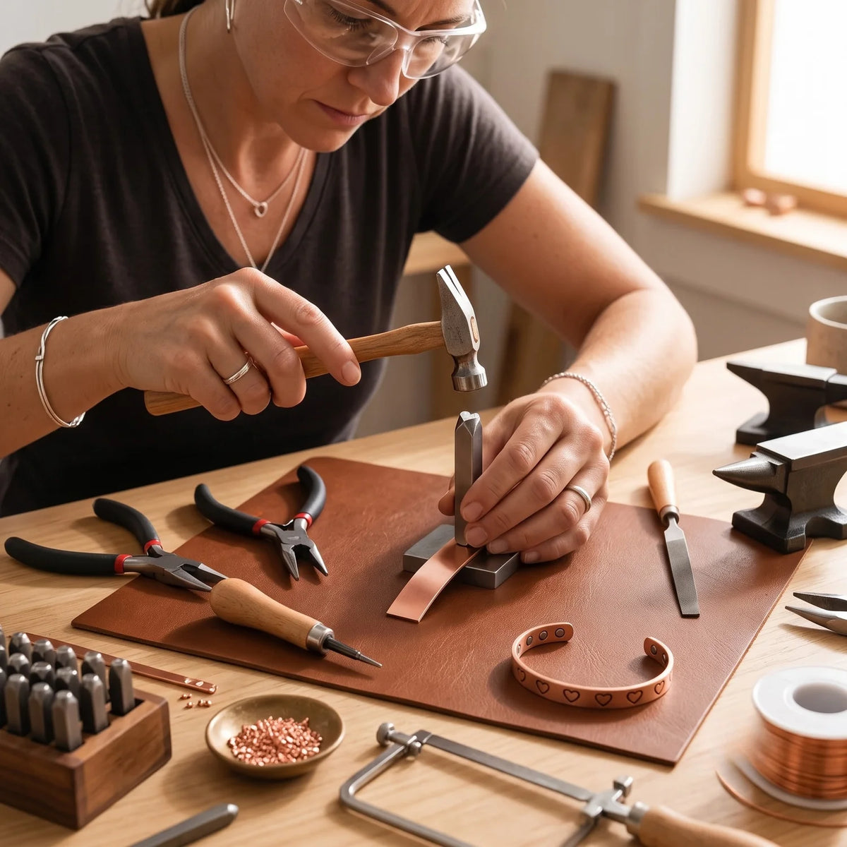 Stamp Copper Bracelet
