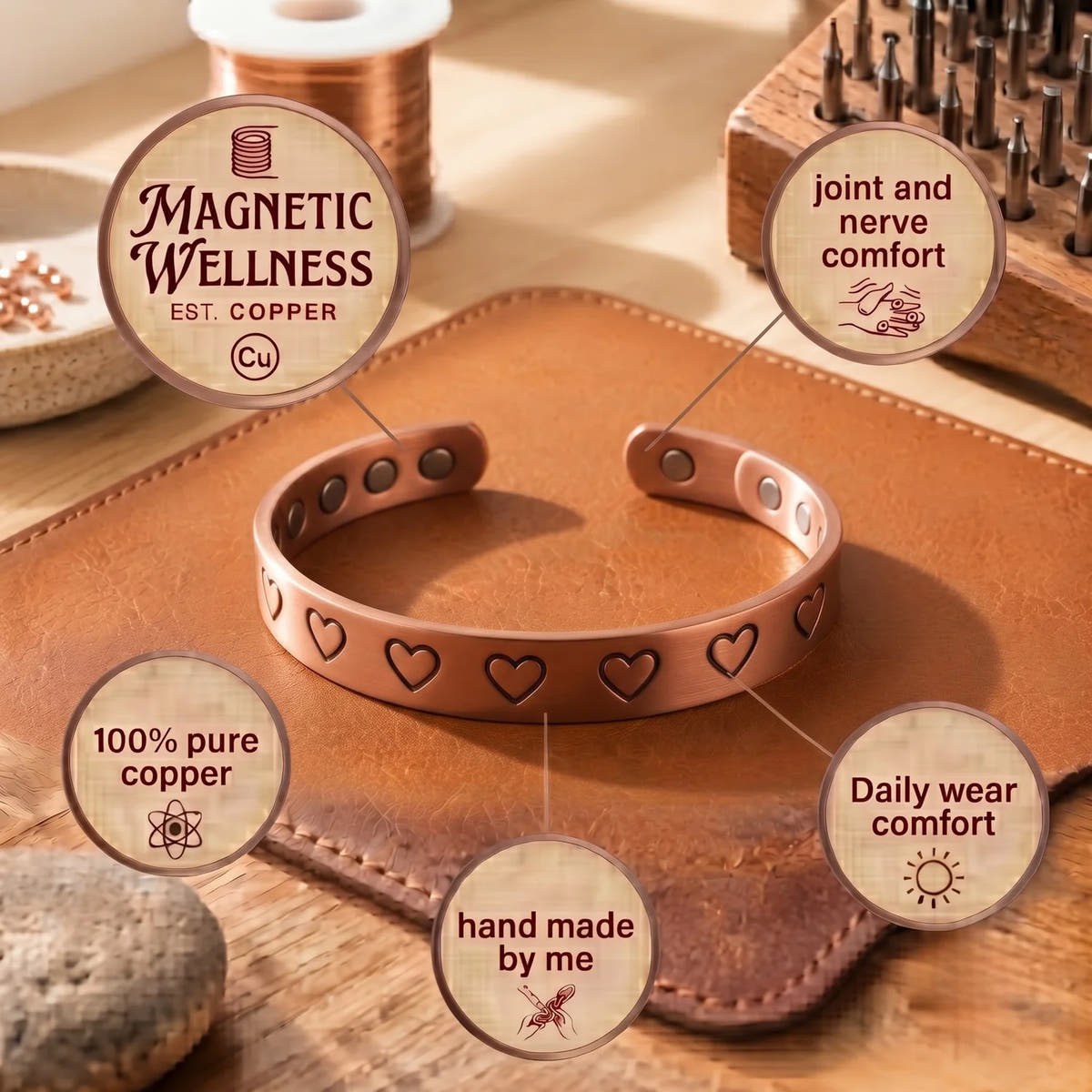 Stamp Copper Bracelet