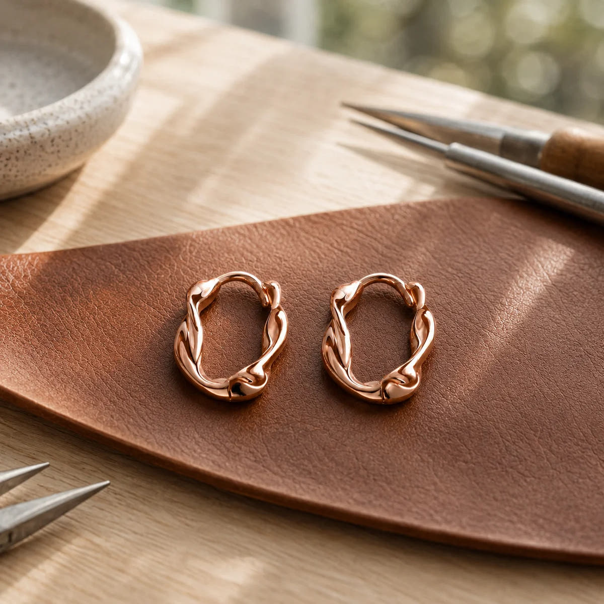 Swirl Copper Earrings