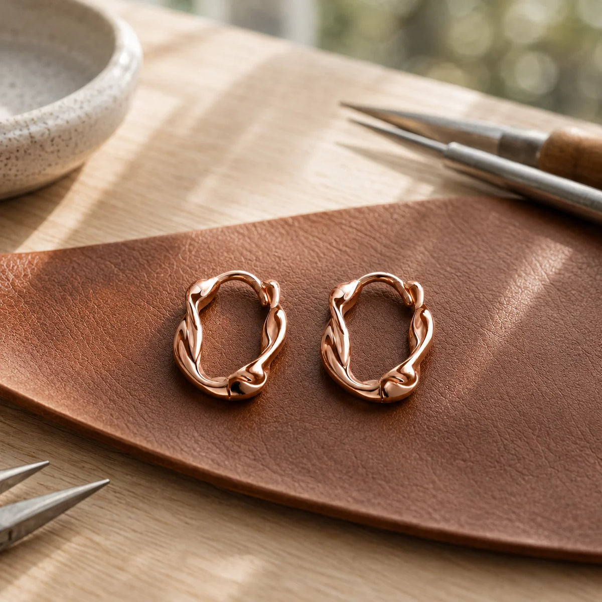 Swirl Copper Earrings