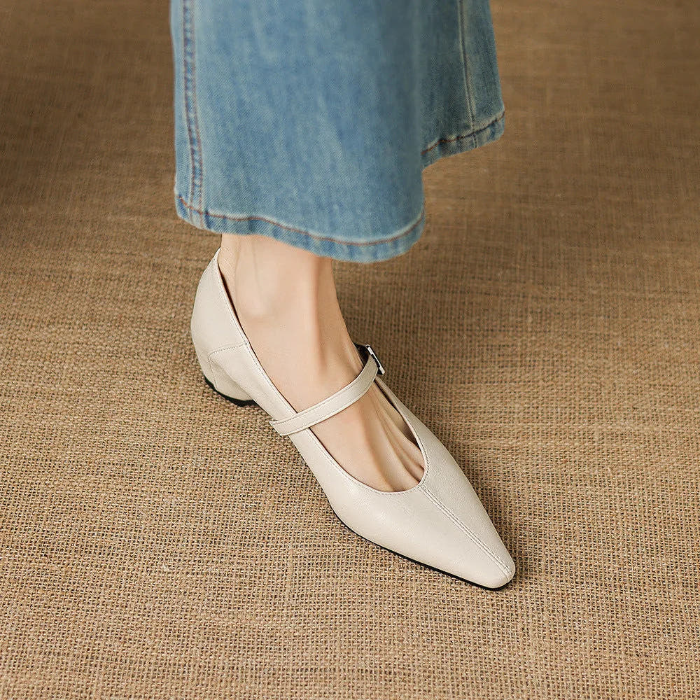 Tamsin | Pointed-Toe Mary Jane Flat