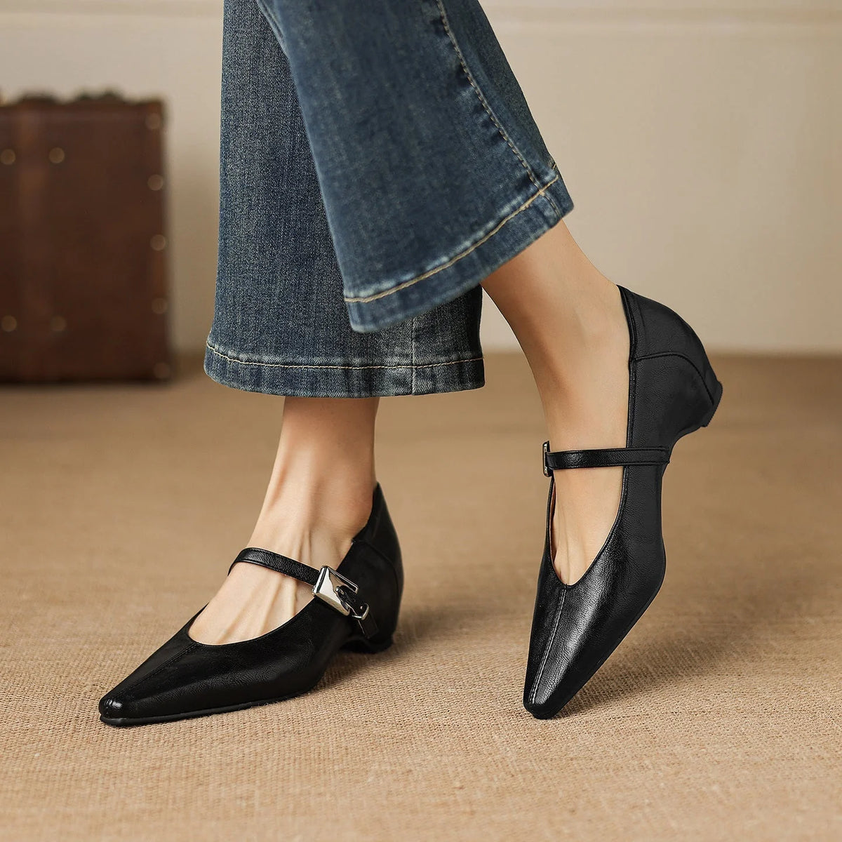 Tamsin | Pointed-Toe Mary Jane Flat